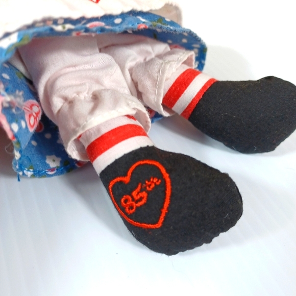 ✓RAGGADY ANN STUFFED DOLL BLUE Floral  DRESS   DOLL used VINTAGE 85 anniversary - Picture 4 of 16